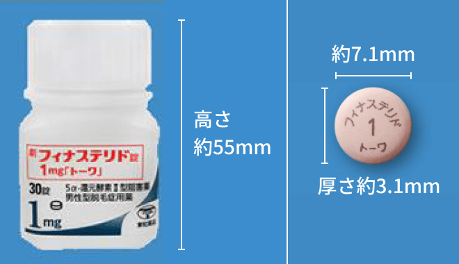 フィナステリド錠1mg「トーワ」の錠剤シート・錠剤